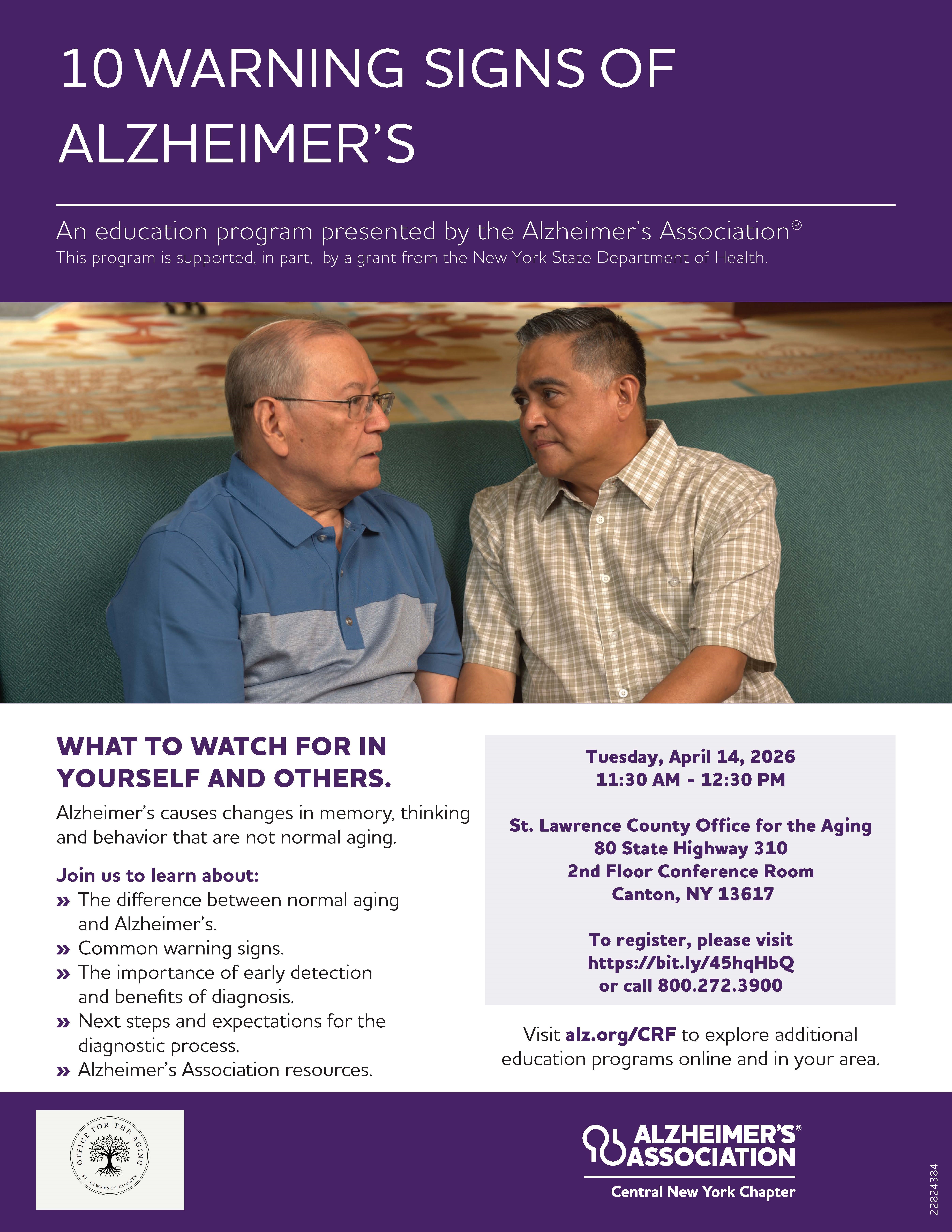 10 Warning Signs of Alzheimer's