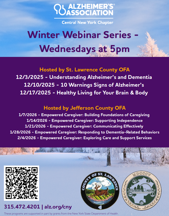 Alzheimer's Association Winter Webinar Series